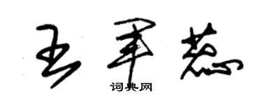 朱錫榮王軍蕊草書個性簽名怎么寫