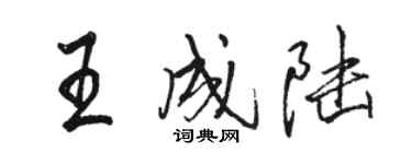 駱恆光王成陸行書個性簽名怎么寫