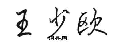 駱恆光王少歐行書個性簽名怎么寫