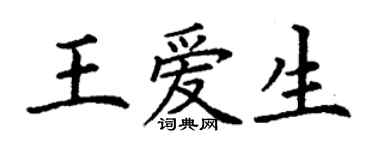 丁謙王愛生楷書個性簽名怎么寫