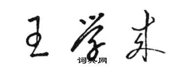 駱恆光王學來草書個性簽名怎么寫