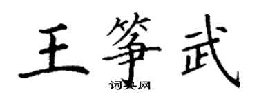 丁謙王箏武楷書個性簽名怎么寫