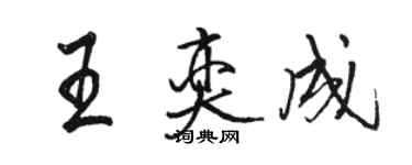 駱恆光王奕成行書個性簽名怎么寫