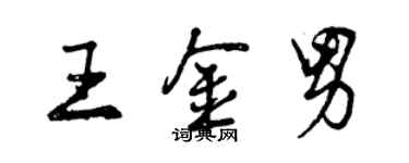 曾慶福王金男行書個性簽名怎么寫