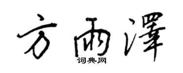 王正良方雨澤行書個性簽名怎么寫