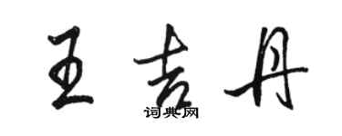 駱恆光王吉丹行書個性簽名怎么寫