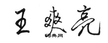 駱恆光王爽亮行書個性簽名怎么寫