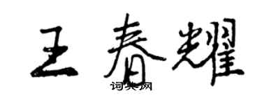 曾慶福王春耀行書個性簽名怎么寫