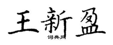 丁謙王新盈楷書個性簽名怎么寫