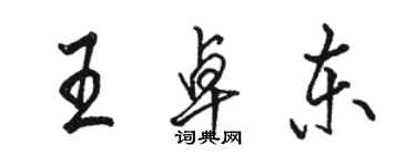 駱恆光王卓東行書個性簽名怎么寫