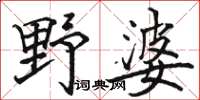 駱恆光野婆楷書怎么寫