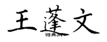 丁謙王蓬文楷書個性簽名怎么寫