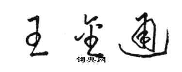 駱恆光王金通草書個性簽名怎么寫