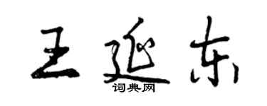 曾慶福王延東行書個性簽名怎么寫
