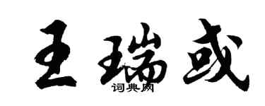 胡問遂王瑞或行書個性簽名怎么寫