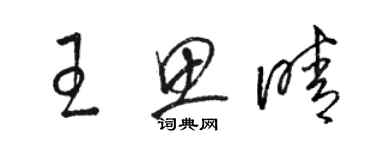 駱恆光王思晴草書個性簽名怎么寫