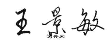 駱恆光王景敏行書個性簽名怎么寫