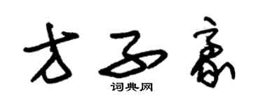 朱錫榮方子豪草書個性簽名怎么寫