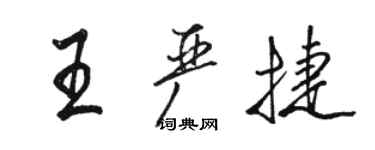 駱恆光王嚴捷行書個性簽名怎么寫