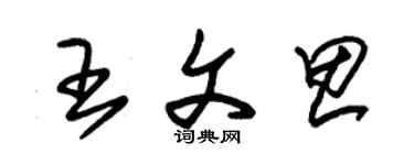朱錫榮王文思草書個性簽名怎么寫