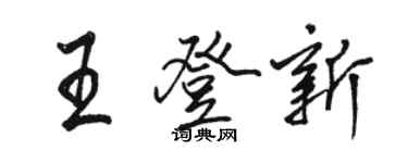 駱恆光王登新行書個性簽名怎么寫