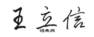 駱恆光王立信行書個性簽名怎么寫