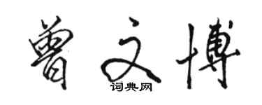 駱恆光曾文博行書個性簽名怎么寫