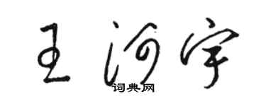 駱恆光王河宇草書個性簽名怎么寫