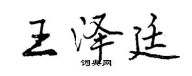 曾慶福王澤廷行書個性簽名怎么寫