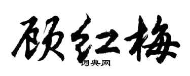 胡問遂顧紅梅行書個性簽名怎么寫