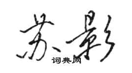 駱恆光蘇影行書個性簽名怎么寫