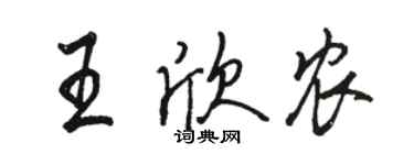 駱恆光王欣農行書個性簽名怎么寫