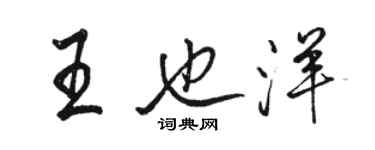 駱恆光王也洋行書個性簽名怎么寫