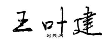 曾慶福王葉建行書個性簽名怎么寫