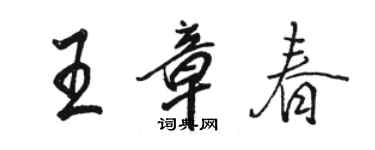駱恆光王章春行書個性簽名怎么寫