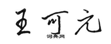 駱恆光王可元行書個性簽名怎么寫