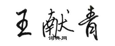 駱恆光王獻青行書個性簽名怎么寫