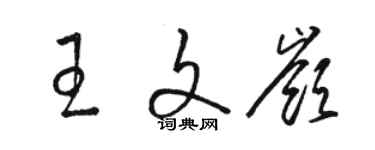 駱恆光王文嶺草書個性簽名怎么寫