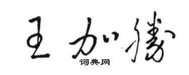 駱恆光王加勝草書個性簽名怎么寫