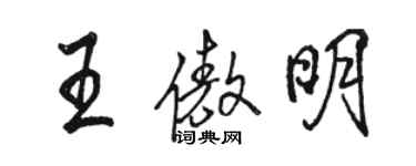 駱恆光王傲明行書個性簽名怎么寫