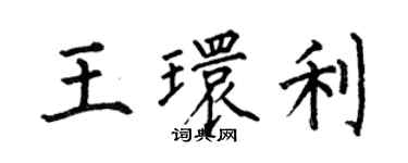 何伯昌王環利楷書個性簽名怎么寫
