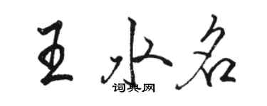 駱恆光王水名行書個性簽名怎么寫