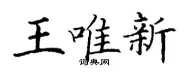 丁謙王唯新楷書個性簽名怎么寫