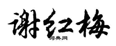 胡問遂謝紅梅行書個性簽名怎么寫