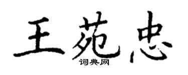 丁謙王苑忠楷書個性簽名怎么寫