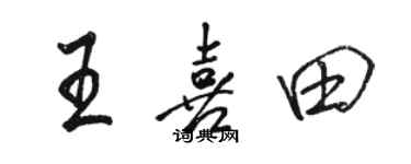 駱恆光王喜田行書個性簽名怎么寫