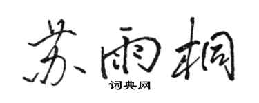 駱恆光蘇雨桐行書個性簽名怎么寫