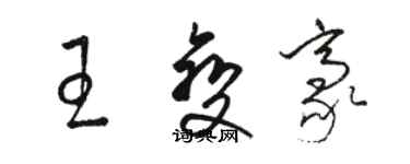 駱恆光王變豪草書個性簽名怎么寫