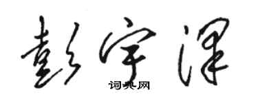 駱恆光彭宇澤草書個性簽名怎么寫