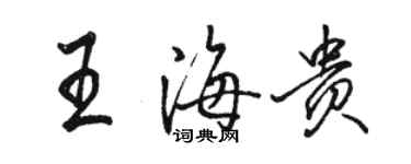 駱恆光王海貴行書個性簽名怎么寫